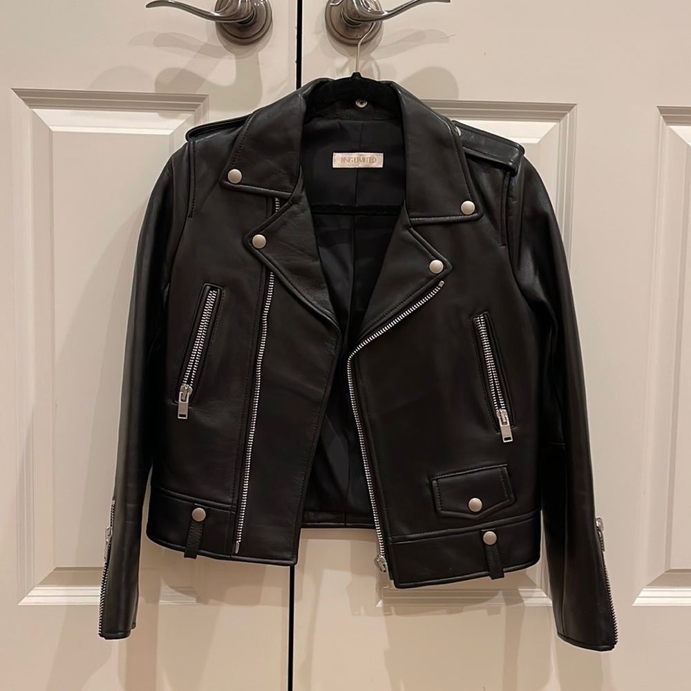 J.ING Limited Joana Moto real black leather jacket | 100% leather jacket